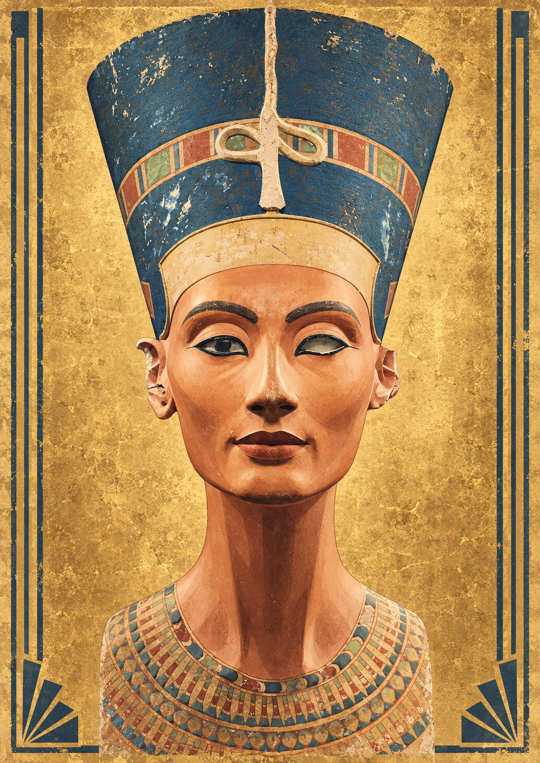 Juliste: Nefertiti ja Tutankhamon, Art Deco, A3
