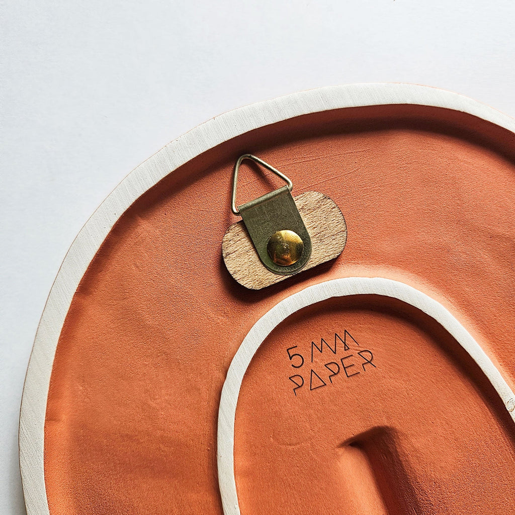 Ceramic Wall Mask – Textured Terracotta Orange